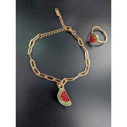 Bague et Bracelet pastèque
