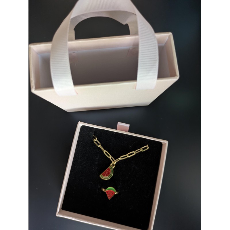 Bague et Bracelet pastèque