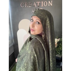 Pashmina Vert / Noir