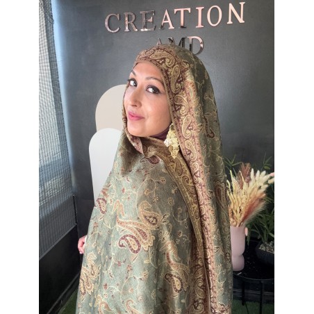 Pashmina Vert / Marron