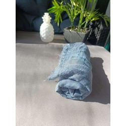 Hijab Coton froissé bleu clair