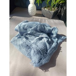 Hijab Coton froissé bleu clair