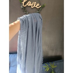 Hijab Coton froissé bleu clair