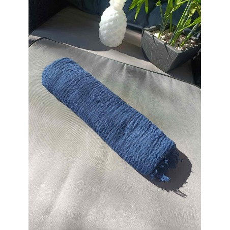 Hijab Coton froissé bleu marine