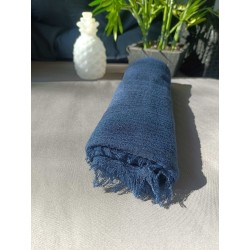 Hijab Coton froissé bleu marine
