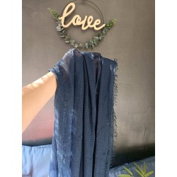 Hijab Coton froissé bleu marine