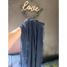 Hijab Coton froissé bleu marine