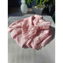 Hijab Coton froissé rose cuivré
